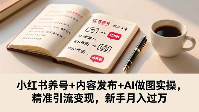 小红书养号+内容发布+AI做图实操,精准引流变现,新手月入过万-摇钱树